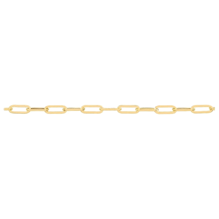 HOLLOW PAPERCLIP DIAMOND CUT CHAIN
