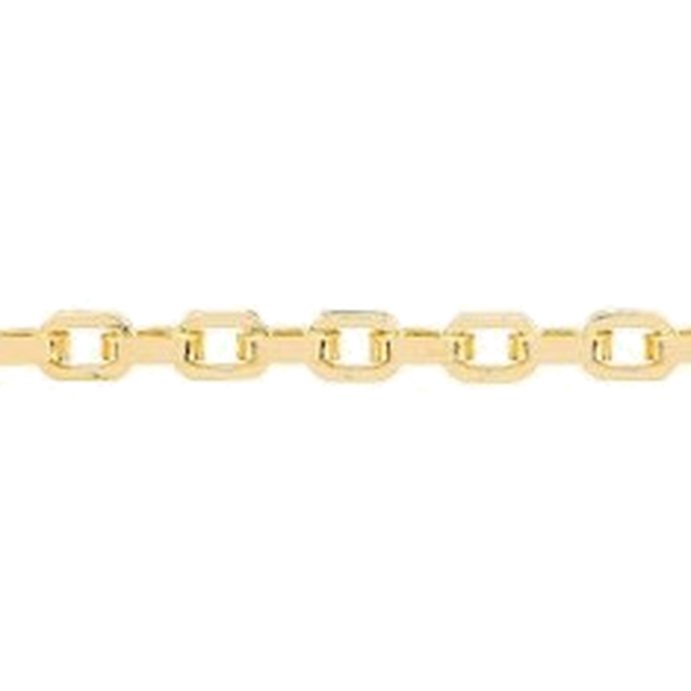 DIAMOND CUT HOLLOW SQUARE PAPERCLIP CHAIN